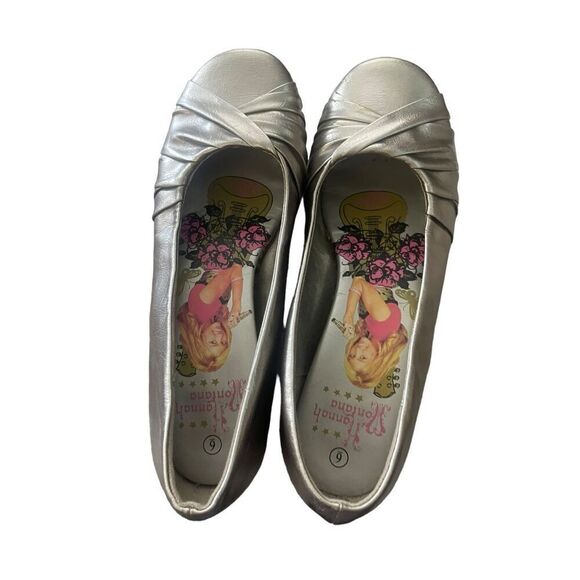 Disney Womens Silver Metallic Slip On Hana Montana Flats Ballet Shoes Size 9 - Picture 9 of 11